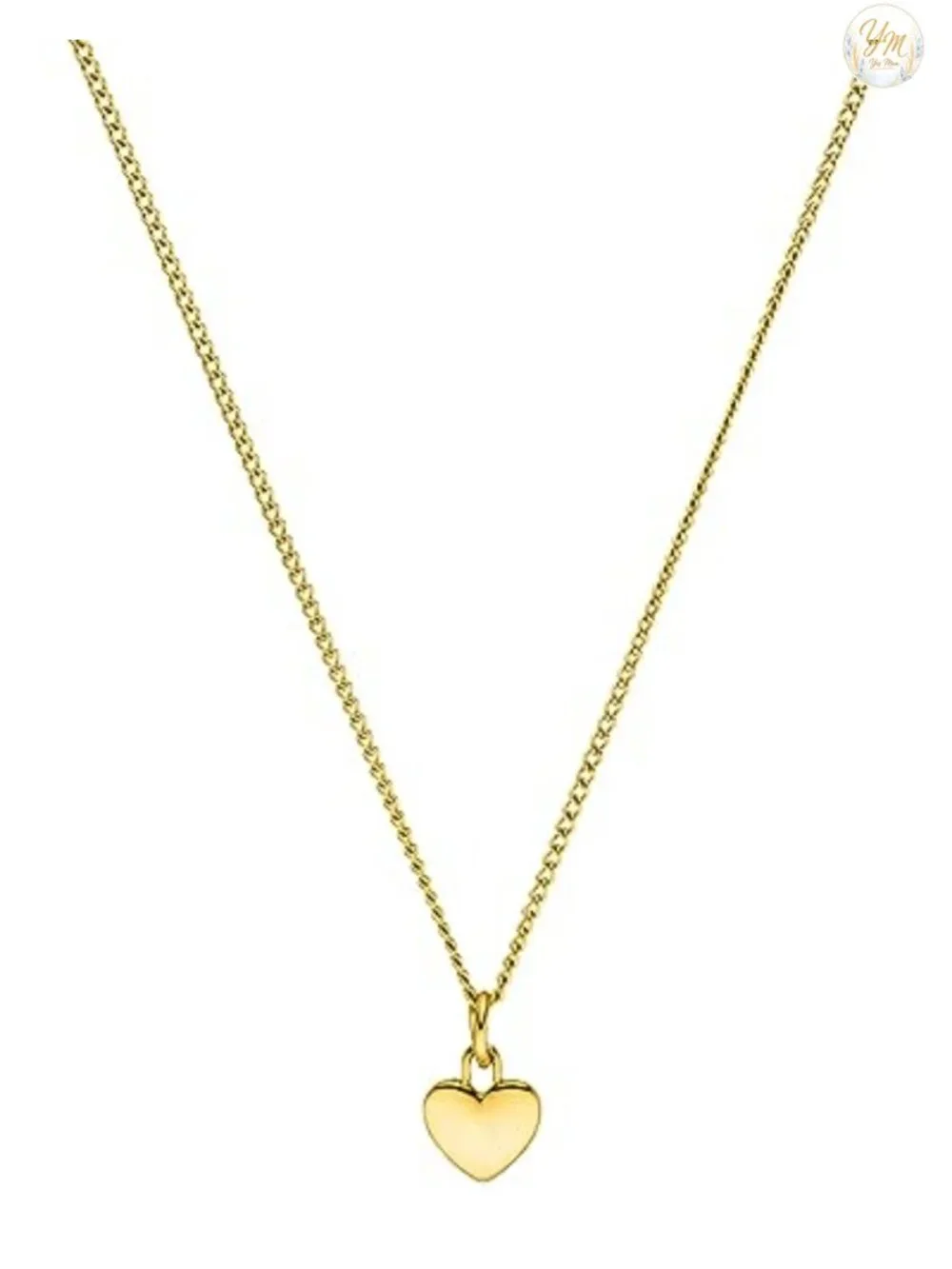 Heart Charm Necklace 18K Gold plated Waterproof Stainless Steel Adjustable